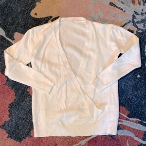 Elegant White Women's Wrap Sweater size M